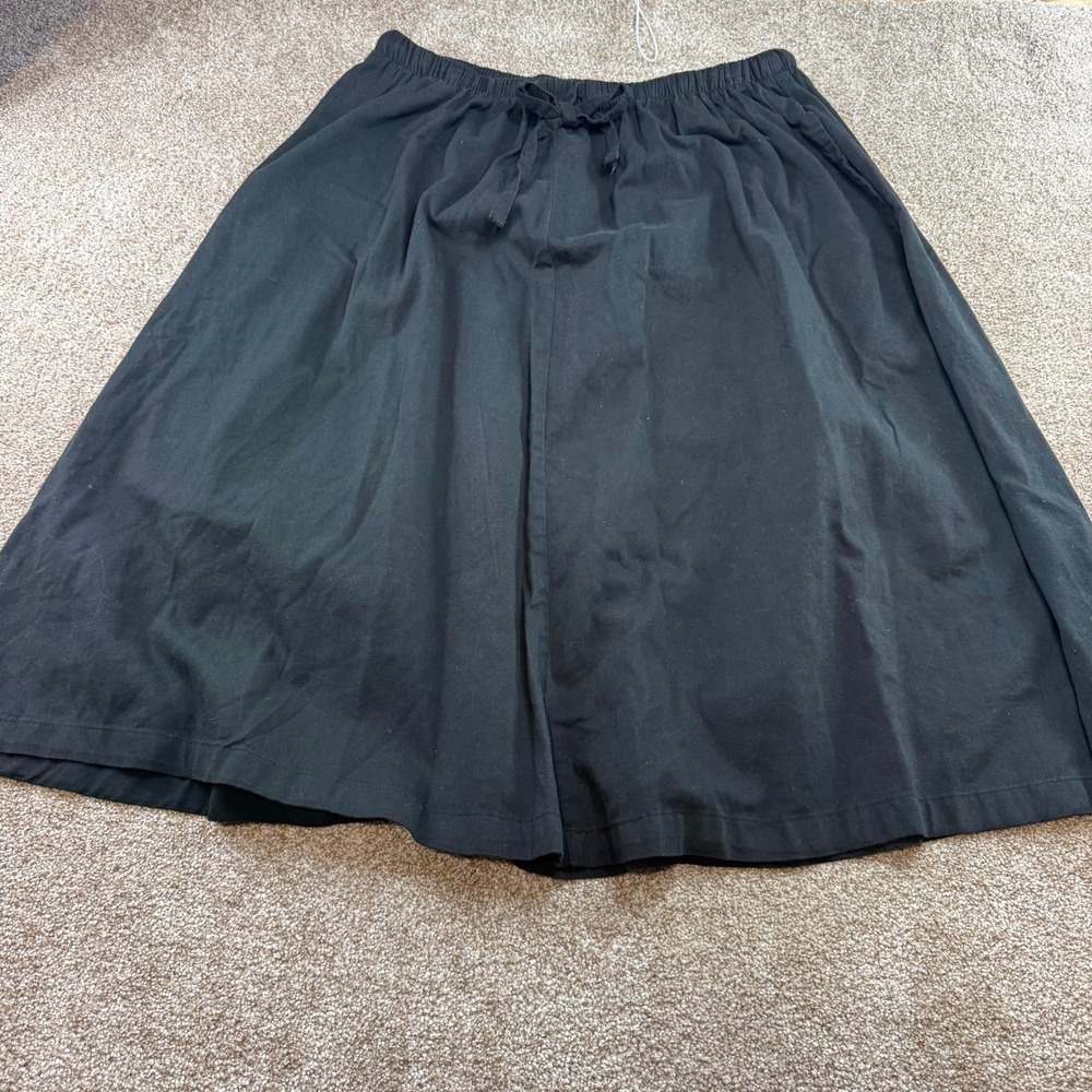 Woman Within Black A-Line Drawstring Elastic Waist Skirt 18W Petite 18 Office